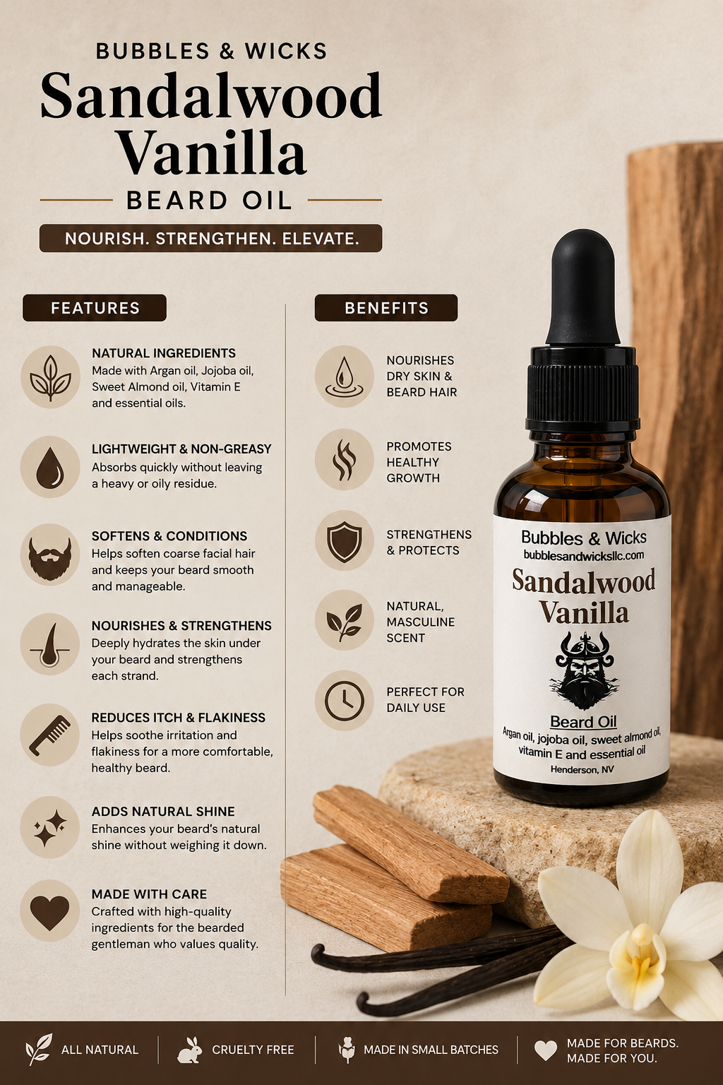 Sandalwood Vanilla Beard Oil