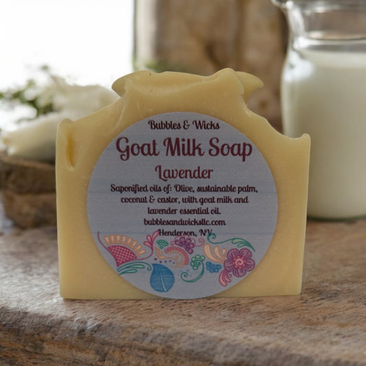 Handmade lavender goat milk soap