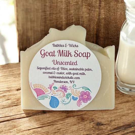 Unscented All-Natural Goat Milk Soap Bar for Sensitive Skin