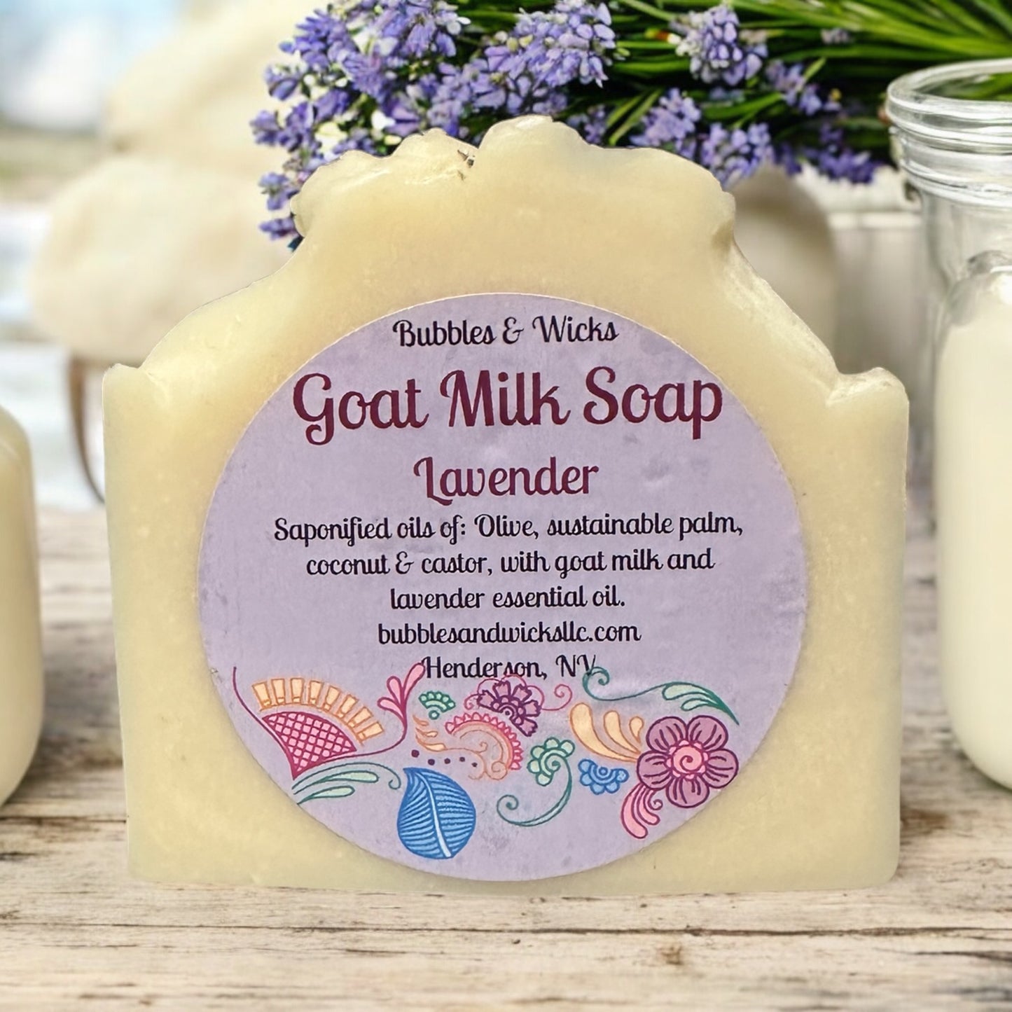 All Natural Handcrafted Lavender and Goat Milk Soap Bar