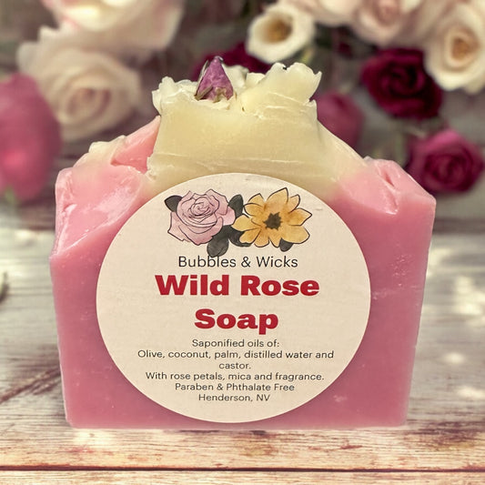 Artisan Wild Rose Soap Bar Handcrafted